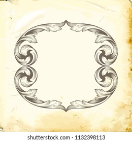 Retro baroque decorations element with flourishes calligraphic ornament. Vintage style design collection for Posters, Placards, Invitations, Banners, Badges and Logotypes.