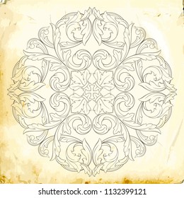 Retro baroque decorations element with flourishes calligraphic ornament. Vintage style design collection for Posters, Placards, Invitations, Banners, Badges and Logotypes.