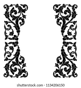 Retro baroque decorations element with flourishes calligraphic ornament. Vintage style design collection for Posters, Placards, Invitations, Banners, Badges and Logotypes.