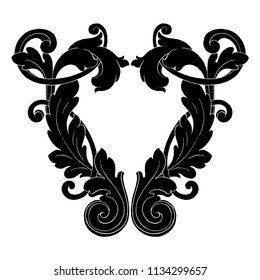 Retro baroque decorations element with flourishes calligraphic ornament. Vintage style design collection for Posters, Placards, Invitations, Banners, Badges and Logotypes.