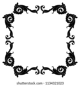 Retro baroque decorations element with flourishes calligraphic ornament. Vintage style design collection for Posters, Placards, Invitations, Banners, Badges and Logotypes.