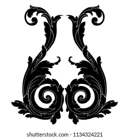 Retro baroque decorations element with flourishes calligraphic ornament. Vintage style design collection for Posters, Placards, Invitations, Banners, Badges and Logotypes.