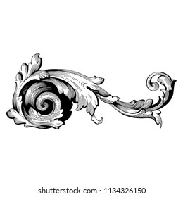 Retro baroque decorations element with flourishes calligraphic ornament. Vintage style design collection for Posters, Placards, Invitations, Banners, Badges and Logotypes.