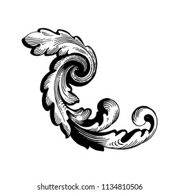 Retro baroque decorations element with flourishes calligraphic ornament. Vintage style design collection for Posters, Placards, Invitations, Banners, Badges and Logotypes.
