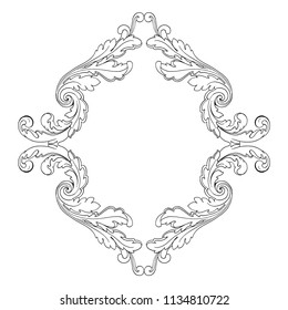 Retro baroque decorations element with flourishes calligraphic ornament. Vintage style design collection for Posters, Placards, Invitations, Banners, Badges and Logotypes.