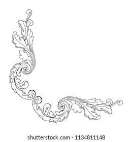Retro baroque decorations element with flourishes calligraphic ornament. Vintage style design collection for Posters, Placards, Invitations, Banners, Badges and Logotypes.