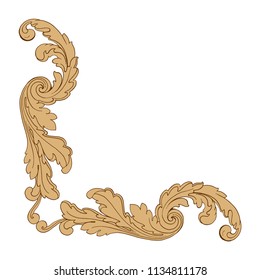 Retro baroque decorations element with flourishes calligraphic ornament. Vintage style design collection for Posters, Placards, Invitations, Banners, Badges and Logotypes.