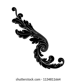 Retro baroque decorations element with flourishes calligraphic ornament. Vintage style design collection for Posters, Placards, Invitations, Banners, Badges and Logotypes.