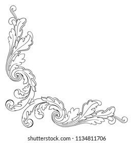 Retro baroque decorations element with flourishes calligraphic ornament. Vintage style design collection for Posters, Placards, Invitations, Banners, Badges and Logotypes.