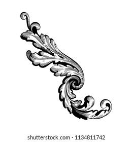 Retro baroque decorations element with flourishes calligraphic ornament. Vintage style design collection for Posters, Placards, Invitations, Banners, Badges and Logotypes.