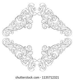 Retro baroque decorations element with flourishes calligraphic ornament. Vintage style design collection for Posters, Placards, Invitations, Banners, Badges and Logotypes.