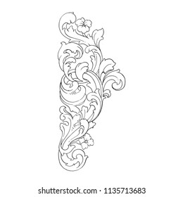 Retro baroque decorations element with flourishes calligraphic ornament. Vintage style design collection for Posters, Placards, Invitations, Banners, Badges and Logotypes.