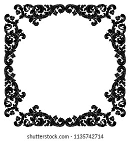 Retro baroque decorations element with flourishes calligraphic ornament. Vintage style design collection for Posters, Placards, Invitations, Banners, Badges and Logotypes.