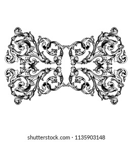Retro baroque decorations element with flourishes calligraphic ornament. Vintage style design collection for Posters, Placards, Invitations, Banners, Badges and Logotypes.