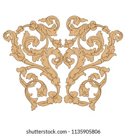 Retro baroque decorations element with flourishes calligraphic ornament. Vintage style design collection for Posters, Placards, Invitations, Banners, Badges and Logotypes.