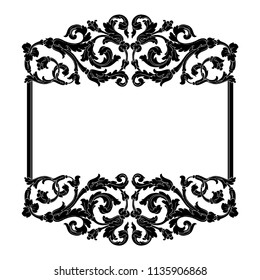 Retro baroque decorations element with flourishes calligraphic ornament. Vintage style design collection for Posters, Placards, Invitations, Banners, Badges and Logotypes.