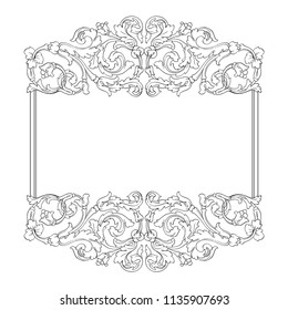 Retro baroque decorations element with flourishes calligraphic ornament. Vintage style design collection for Posters, Placards, Invitations, Banners, Badges and Logotypes.