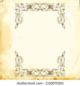 Retro baroque decorations element with flourishes calligraphic ornament. Vintage style design collection for Posters, Placards, Invitations, Banners, Badges and Logotypes.