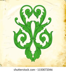 Retro baroque decorations element with flourishes calligraphic ornament. Vintage style design collection for Posters, Placards, Invitations, Banners, Badges and Logotypes.