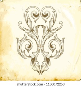 Retro baroque decorations element with flourishes calligraphic ornament. Vintage style design collection for Posters, Placards, Invitations, Banners, Badges and Logotypes.