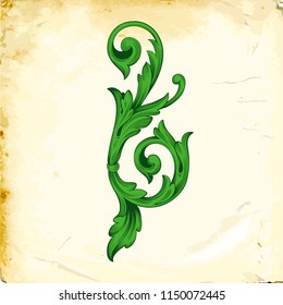 Retro baroque decorations element with flourishes calligraphic ornament. Vintage style design collection for Posters, Placards, Invitations, Banners, Badges and Logotypes.