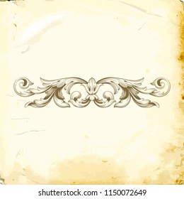 Retro baroque decorations element with flourishes calligraphic ornament. Vintage style design collection for Posters, Placards, Invitations, Banners, Badges and Logotypes.
