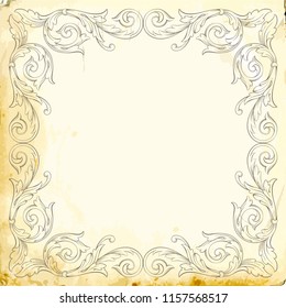 Retro baroque decorations element with flourishes calligraphic ornament. Vintage style design collection for Posters, Placards, Invitations, Banners, Badges and Logotypes.
