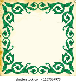 Retro baroque decorations element with flourishes calligraphic ornament. Vintage style design collection for Posters, Placards, Invitations, Banners, Badges and Logotypes.