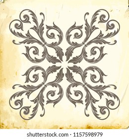 Retro baroque decorations element with flourishes calligraphic ornament. Vintage style design collection for Posters, Placards, Invitations, Banners, Badges and Logotypes.