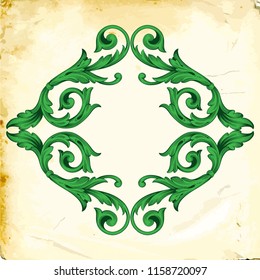 Retro baroque decorations element with flourishes calligraphic ornament. Vintage style design collection for Posters, Placards, Invitations, Banners, Badges and Logotypes.