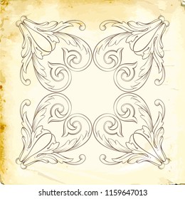 Retro baroque decorations element with flourishes calligraphic ornament. Vintage style design collection for Posters, Placards, Invitations, Banners, Badges and Logotypes.