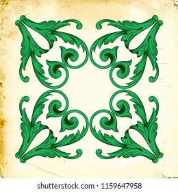 Retro baroque decorations element with flourishes calligraphic ornament. Vintage style design collection for Posters, Placards, Invitations, Banners, Badges and Logotypes.