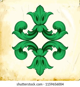 Retro baroque decorations element with flourishes calligraphic ornament. Vintage style design collection for Posters, Placards, Invitations, Banners, Badges and Logotypes.