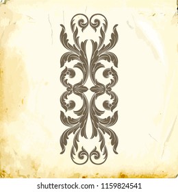Retro baroque decorations element with flourishes calligraphic ornament. Vintage style design collection for Posters, Placards, Invitations, Banners, Badges and Logotypes.