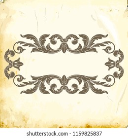 Retro baroque decorations element with flourishes calligraphic ornament. Vintage style design collection for Posters, Placards, Invitations, Banners, Badges and Logotypes.