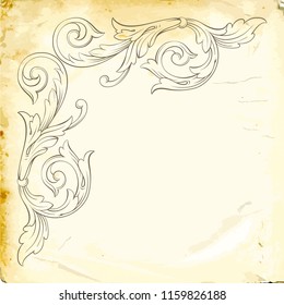 Retro baroque decorations element with flourishes calligraphic ornament. Vintage style design collection for Posters, Placards, Invitations, Banners, Badges and Logotypes.
