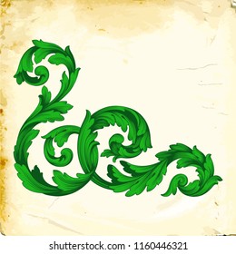 Retro baroque decorations element with flourishes calligraphic ornament. Vintage style design collection for Posters, Placards, Invitations, Banners, Badges and Logotypes.