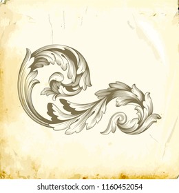 Retro baroque decorations element with flourishes calligraphic ornament. Vintage style design collection for Posters, Placards, Invitations, Banners, Badges and Logotypes.