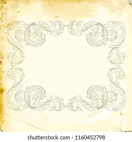 Retro baroque decorations element with flourishes calligraphic ornament. Vintage style design collection for Posters, Placards, Invitations, Banners, Badges and Logotypes.