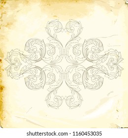 Retro baroque decorations element with flourishes calligraphic ornament. Vintage style design collection for Posters, Placards, Invitations, Banners, Badges and Logotypes.