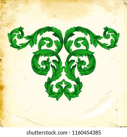 Retro baroque decorations element with flourishes calligraphic ornament. Vintage style design collection for Posters, Placards, Invitations, Banners, Badges and Logotypes.