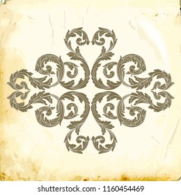 Retro baroque decorations element with flourishes calligraphic ornament. Vintage style design collection for Posters, Placards, Invitations, Banners, Badges and Logotypes.
