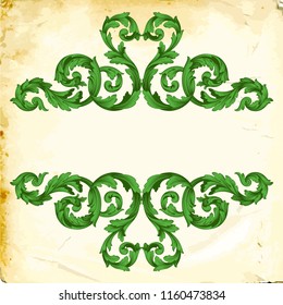 Retro baroque decorations element with flourishes calligraphic ornament. Vintage style design collection for Posters, Placards, Invitations, Banners, Badges and Logotypes.