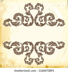 Retro baroque decorations element with flourishes calligraphic ornament. Vintage style design collection for Posters, Placards, Invitations, Banners, Badges and Logotypes.