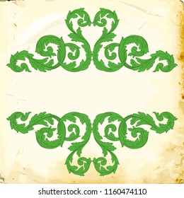 Retro baroque decorations element with flourishes calligraphic ornament. Vintage style design collection for Posters, Placards, Invitations, Banners, Badges and Logotypes.