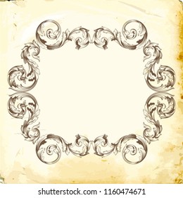 Retro baroque decorations element with flourishes calligraphic ornament. Vintage style design collection for Posters, Placards, Invitations, Banners, Badges and Logotypes.
