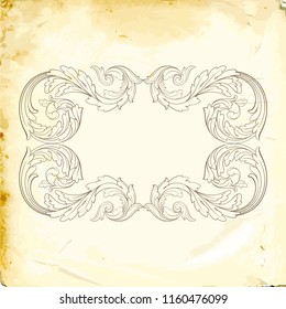 Retro baroque decorations element with flourishes calligraphic ornament. Vintage style design collection for Posters, Placards, Invitations, Banners, Badges and Logotypes.