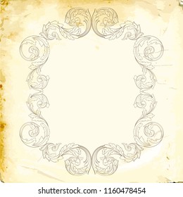 Retro baroque decorations element with flourishes calligraphic ornament. Vintage style design collection for Posters, Placards, Invitations, Banners, Badges and Logotypes.