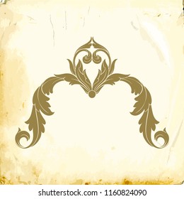 Retro baroque decorations element with flourishes calligraphic ornament. Vintage style design collection for Posters, Placards, Invitations, Banners, Badges and Logotypes.