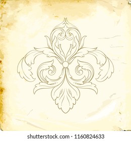 Retro baroque decorations element with flourishes calligraphic ornament. Vintage style design collection for Posters, Placards, Invitations, Banners, Badges and Logotypes.